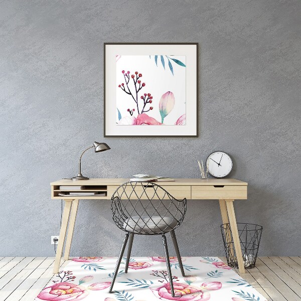 Tapis de chaise de bureau Fleurs