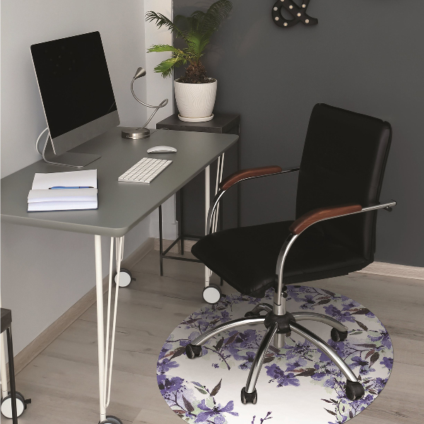 Tapis fauteuil bureau do biura Fleurs bleues