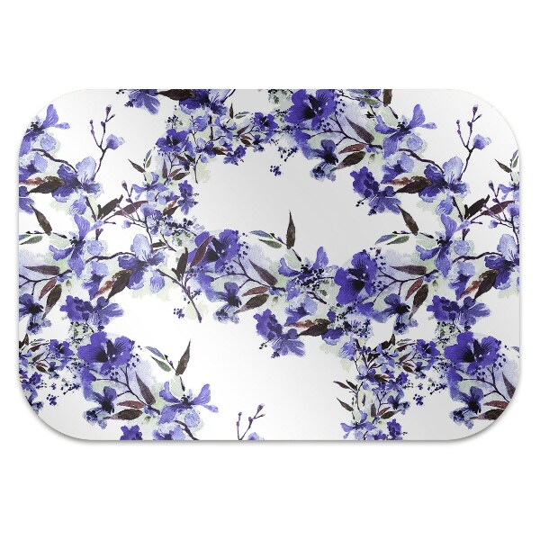 Tapis fauteuil bureau do biura Fleurs bleues