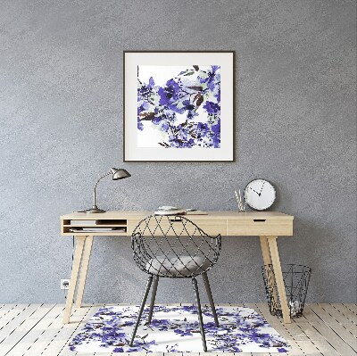 Tapis fauteuil bureau do biura Fleurs bleues