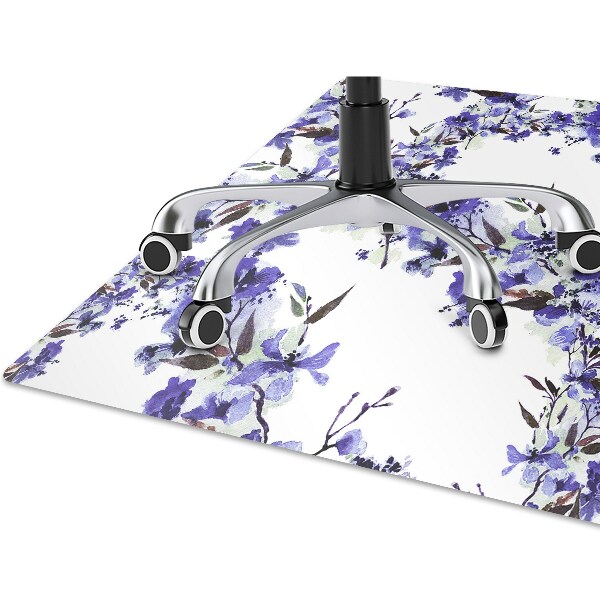 Tapis fauteuil bureau do biura Fleurs bleues
