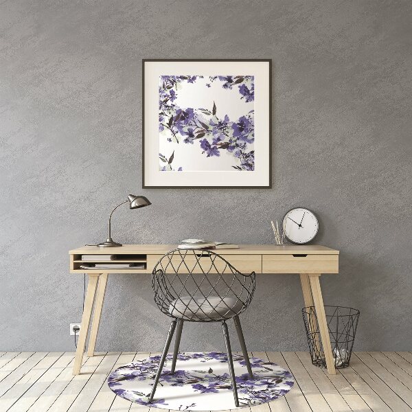 Tapis fauteuil bureau do biura Fleurs bleues