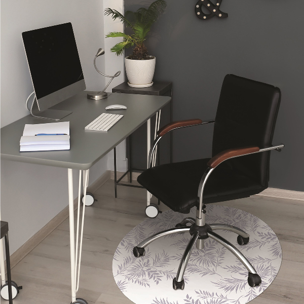 Tapis de chaise Feuilles grises