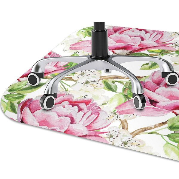 Tapis pour chaise de bureau Pivoines roses