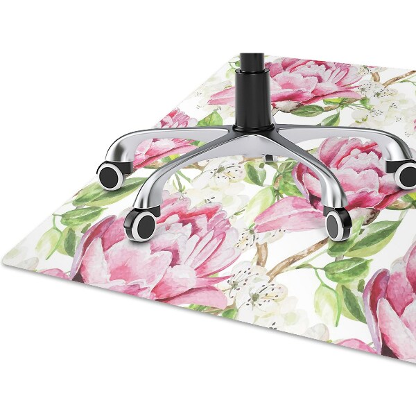 Tapis pour chaise de bureau Pivoines roses