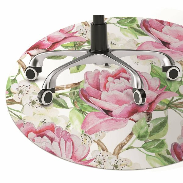Tapis pour chaise de bureau Pivoines roses