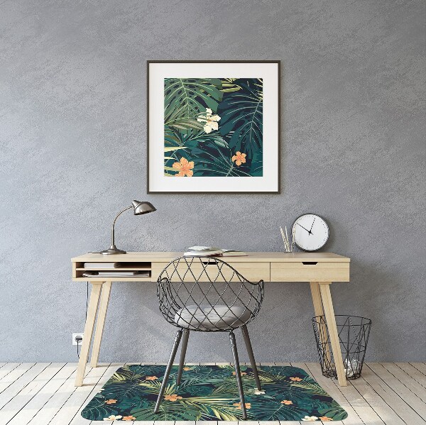 Tapis de chaise de bureau Fleurs et feuilles