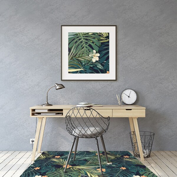 Tapis de chaise de bureau Fleurs et feuilles