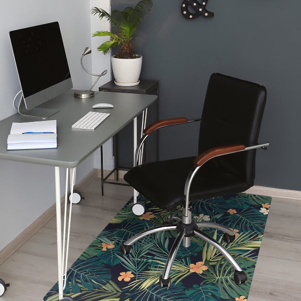 Tapis de chaise de bureau Fleurs et feuilles