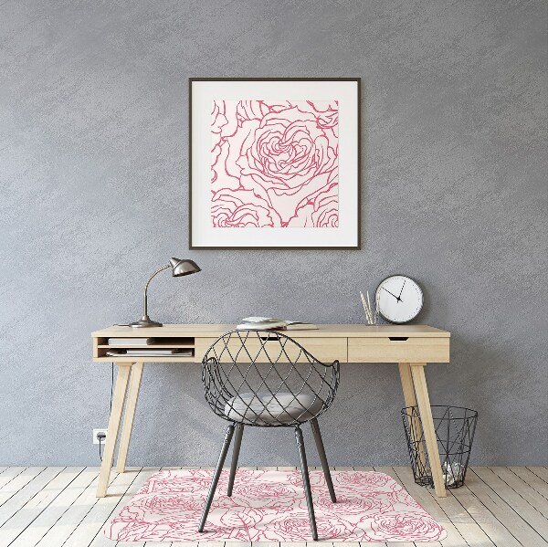 Tapis bureau Roses doodle