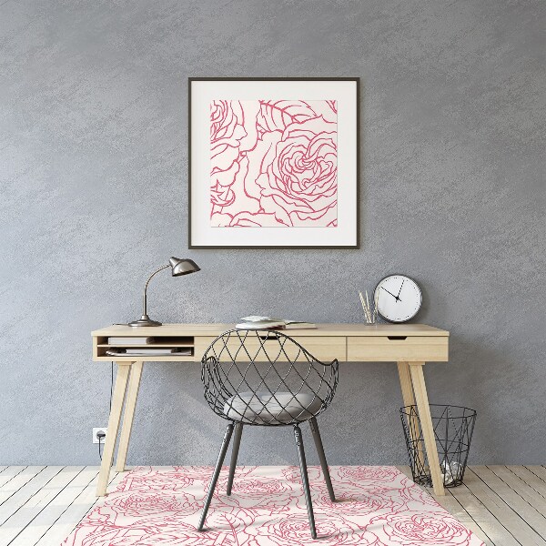 Tapis bureau Roses doodle