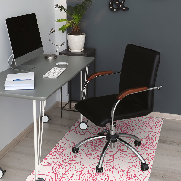 Tapis bureau Roses doodle