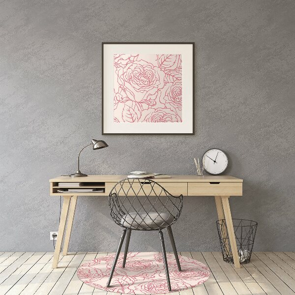 Tapis bureau Roses doodle