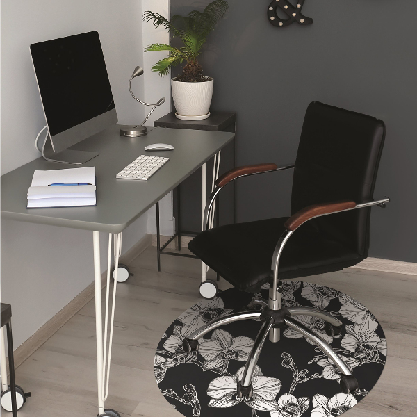 Tapis pour chaise de bureau Fleurs négatives