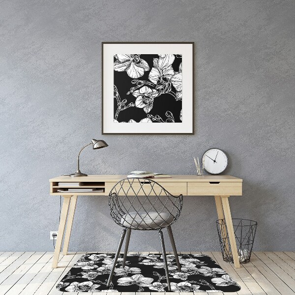 Tapis pour chaise de bureau Fleurs négatives