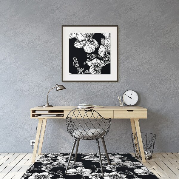 Tapis pour chaise de bureau Fleurs négatives