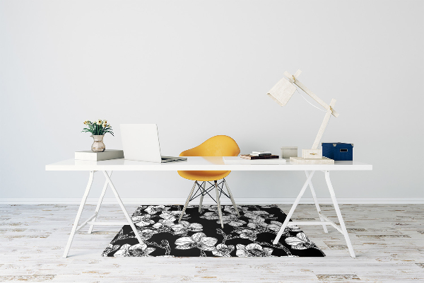 Tapis pour chaise de bureau Fleurs négatives