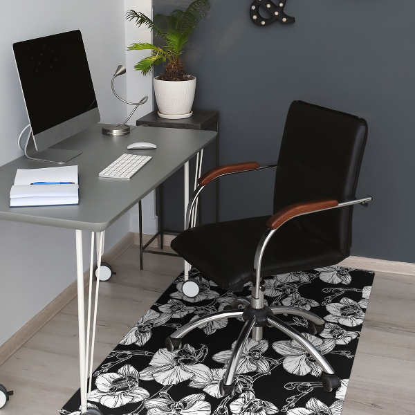 Tapis pour chaise de bureau Fleurs négatives