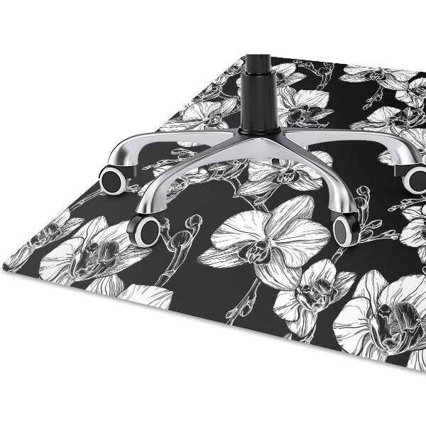 Tapis pour chaise de bureau Fleurs négatives
