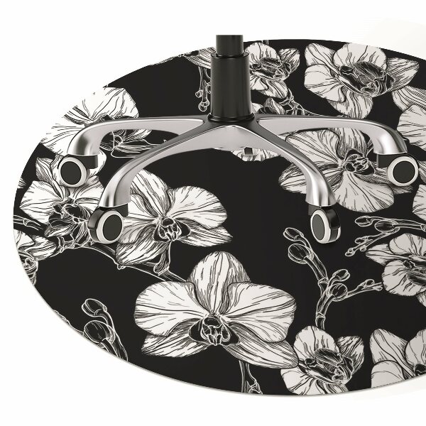 Tapis pour chaise de bureau Fleurs négatives
