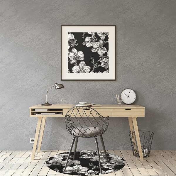 Tapis pour chaise de bureau Fleurs négatives