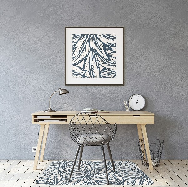 Tapis de chaise de bureau Feuilles dessinées