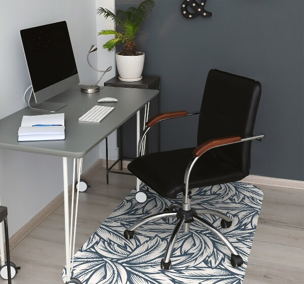 Tapis de chaise de bureau Feuilles dessinées