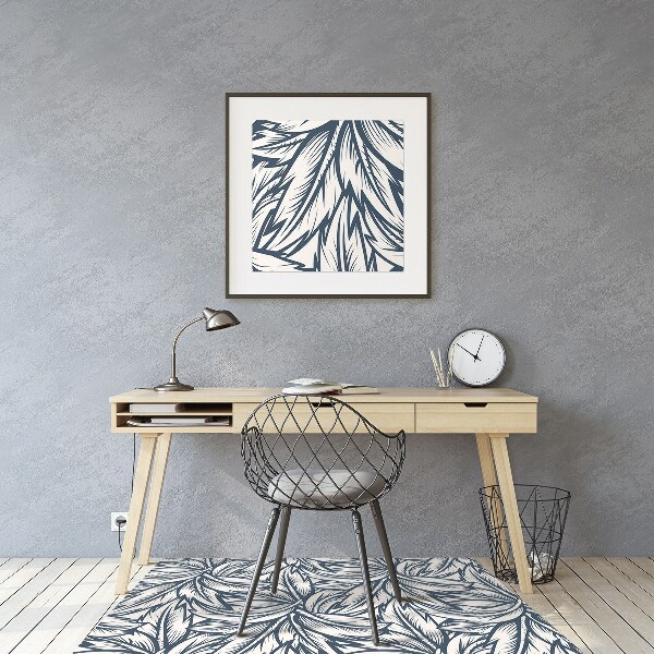 Tapis de chaise de bureau Feuilles dessinées