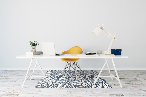 Tapis de chaise de bureau Feuilles dessinées