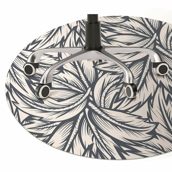 Tapis de chaise de bureau Feuilles dessinées