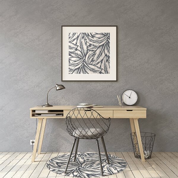 Tapis de chaise de bureau Feuilles dessinées