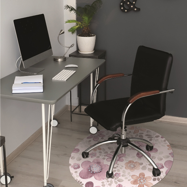 Tapis bureau Fleurs roses