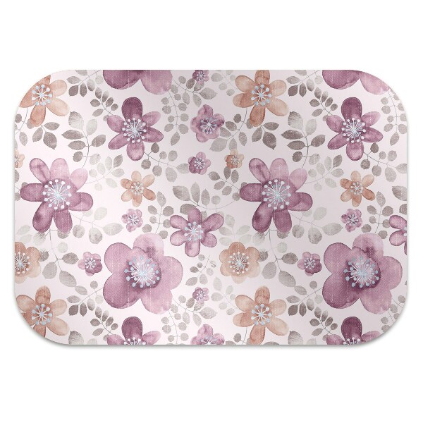Tapis bureau Fleurs roses