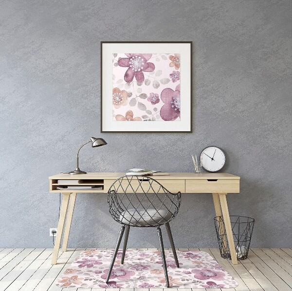 Tapis bureau Fleurs roses