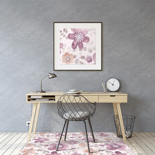 Tapis bureau Fleurs roses