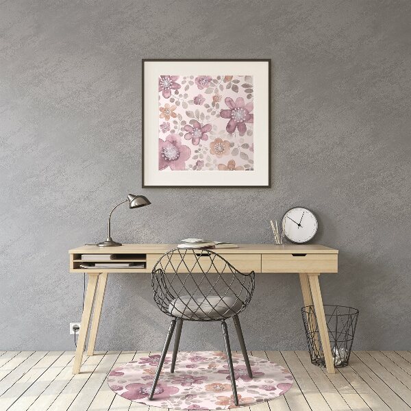 Tapis bureau Fleurs roses