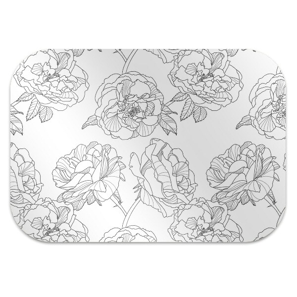 Tapis bureau Roses dessinées