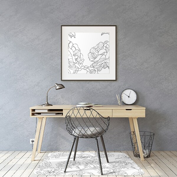 Tapis bureau Roses dessinées
