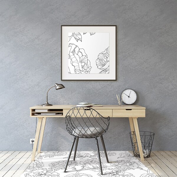 Tapis bureau Roses dessinées