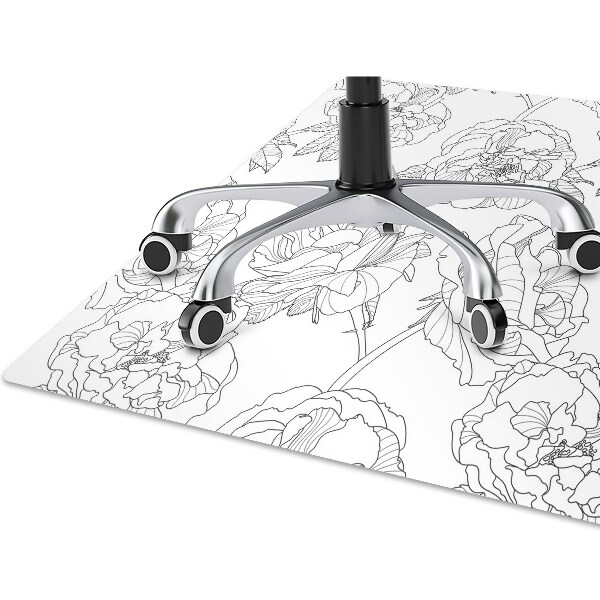 Tapis bureau Roses dessinées