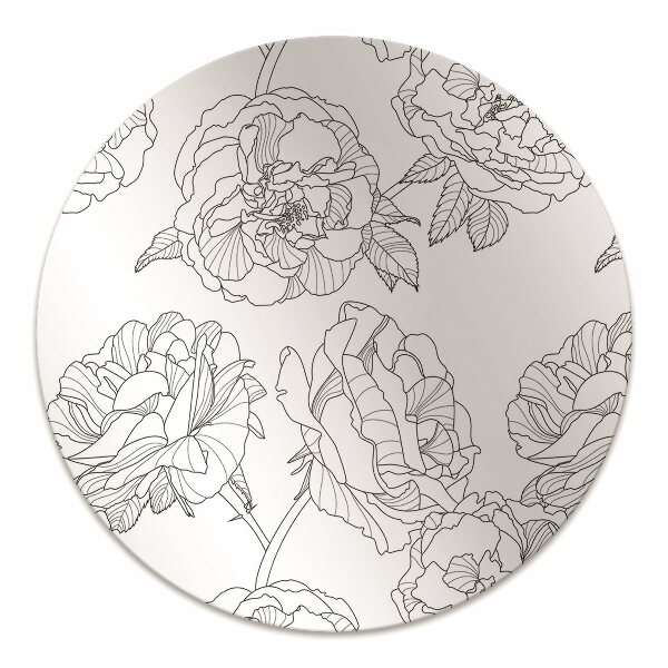 Tapis bureau Roses dessinées