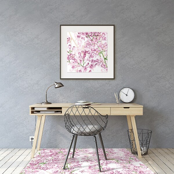 Tapis pour chaise de bureau Fleurs lilas