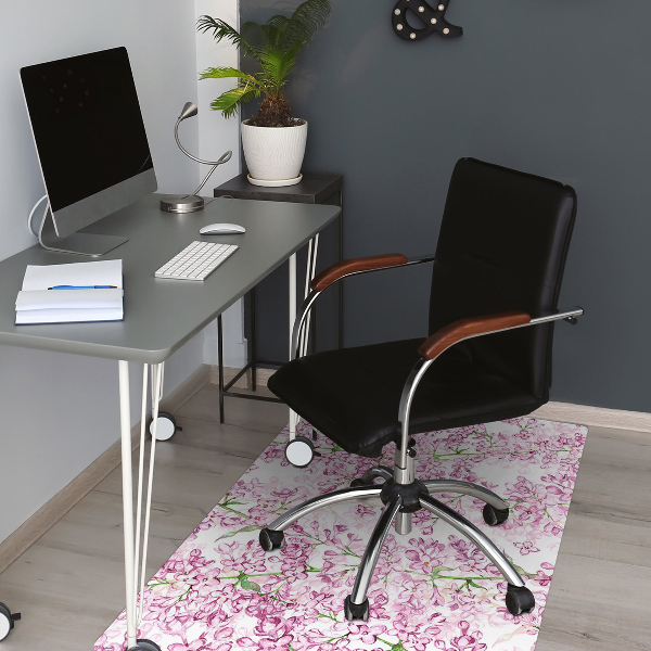 Tapis pour chaise de bureau Fleurs lilas
