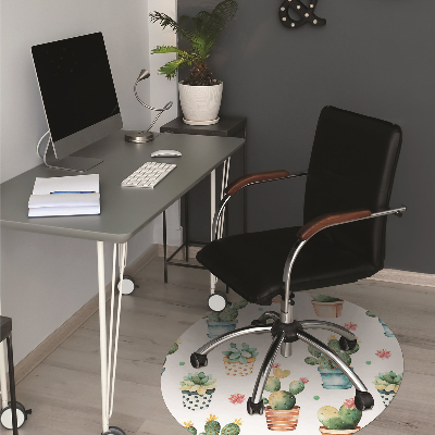 Tapis de chaise de bureau Cactus peint