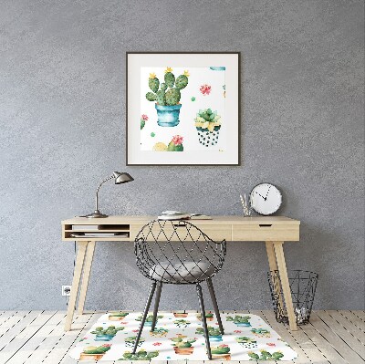 Tapis de chaise de bureau Cactus peint