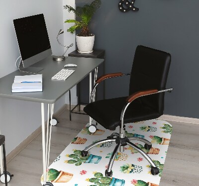 Tapis de chaise de bureau Cactus peint