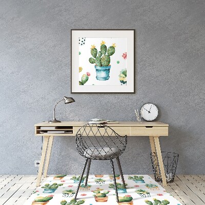 Tapis de chaise de bureau Cactus peint