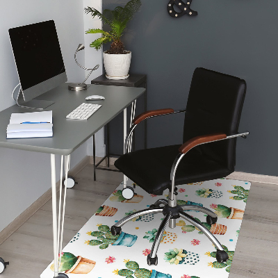 Tapis de chaise de bureau Cactus peint