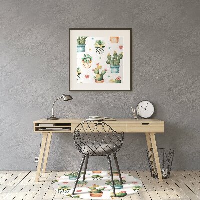 Tapis de chaise de bureau Cactus peint