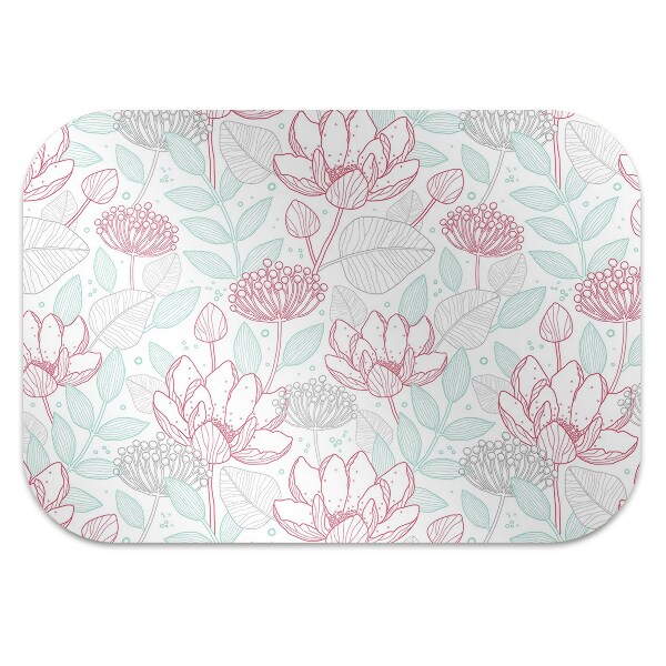 Tapis de chaise de bureau Contours de fleurs